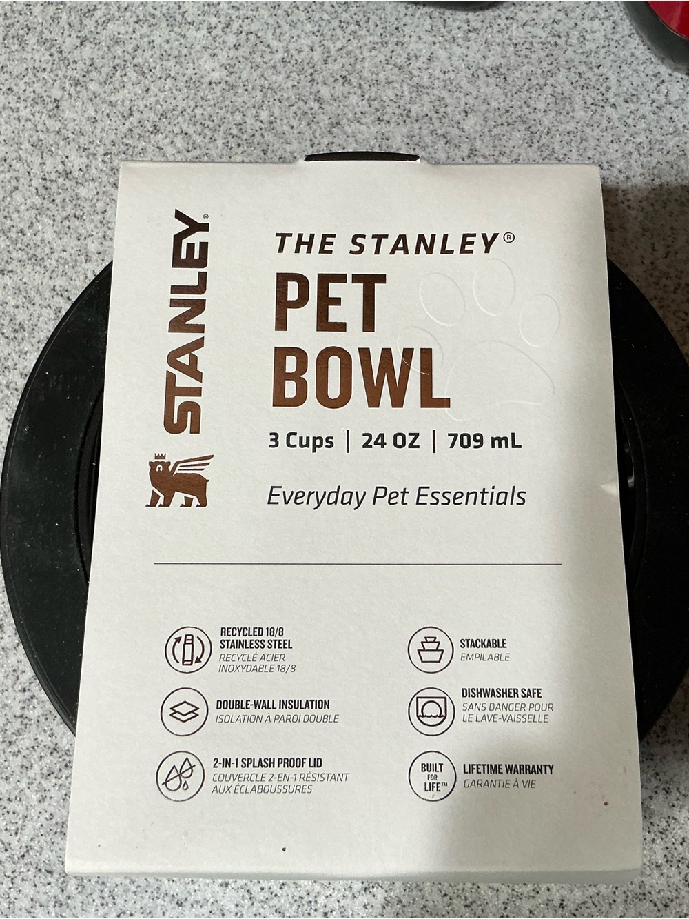 STANLEY PET BOWL 24oz STAINLESS STEEL non slip base